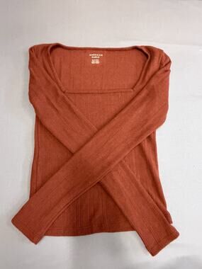 Womens AMERICAN EAGLE OUTFITTERS Sz. XS Square Neck Rib Knit Long Sleeve Sweater